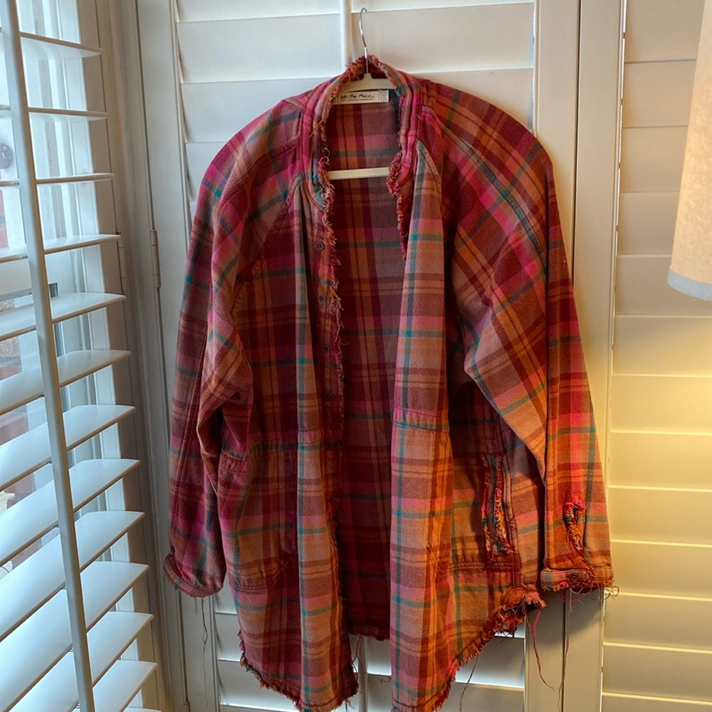Free People We The Free Pink Daydream shirt jacket small